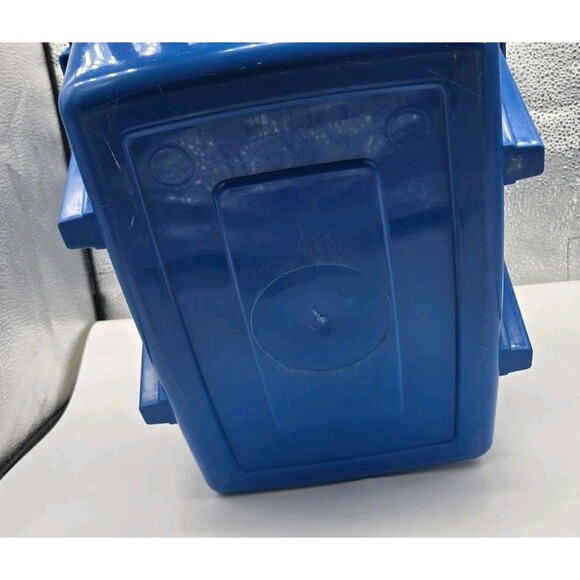 Vintage? K'NEX Tub BLUE EMPTY Tote Toy Box Storage Container With Locking Lid - Picture 6 of 11